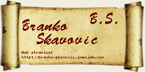 Branko Škavović vizit kartica